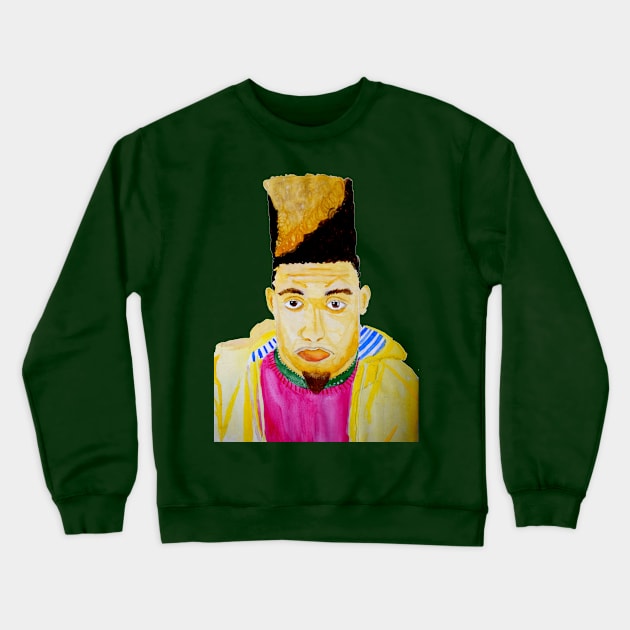 High Top Hair Black Man Watercolour Crewneck Sweatshirt by JadeHylton